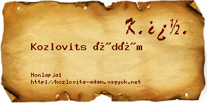 Kozlovits Ádám névjegykártya